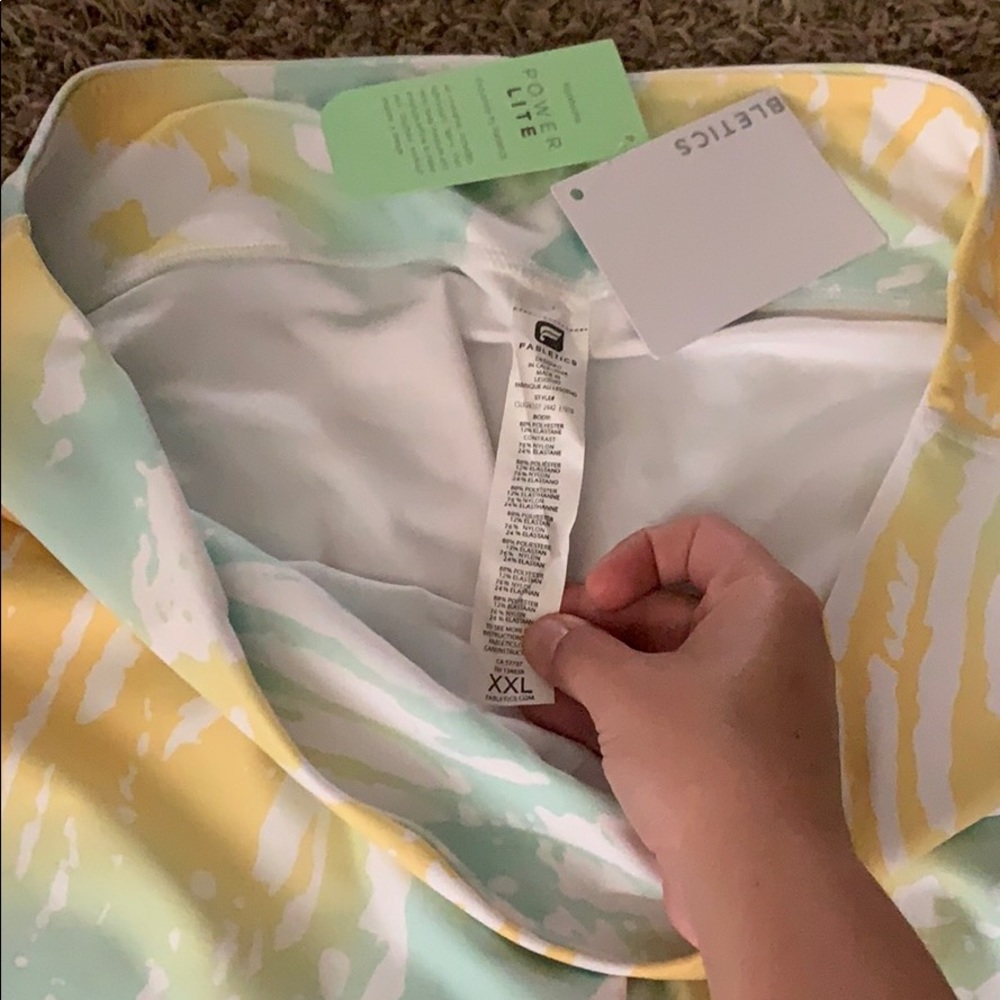 Fabletics calf length leggings.